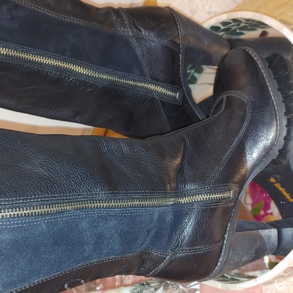 Timberland Earth Keepers Black Size 7.5 Leather Suede Zip up Boots - Picture 11 of 16